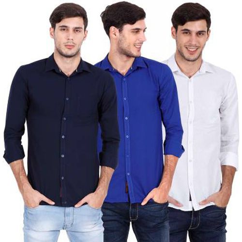 Pack of 3 combo Fashionable Slim fit Full sleeve shirt.