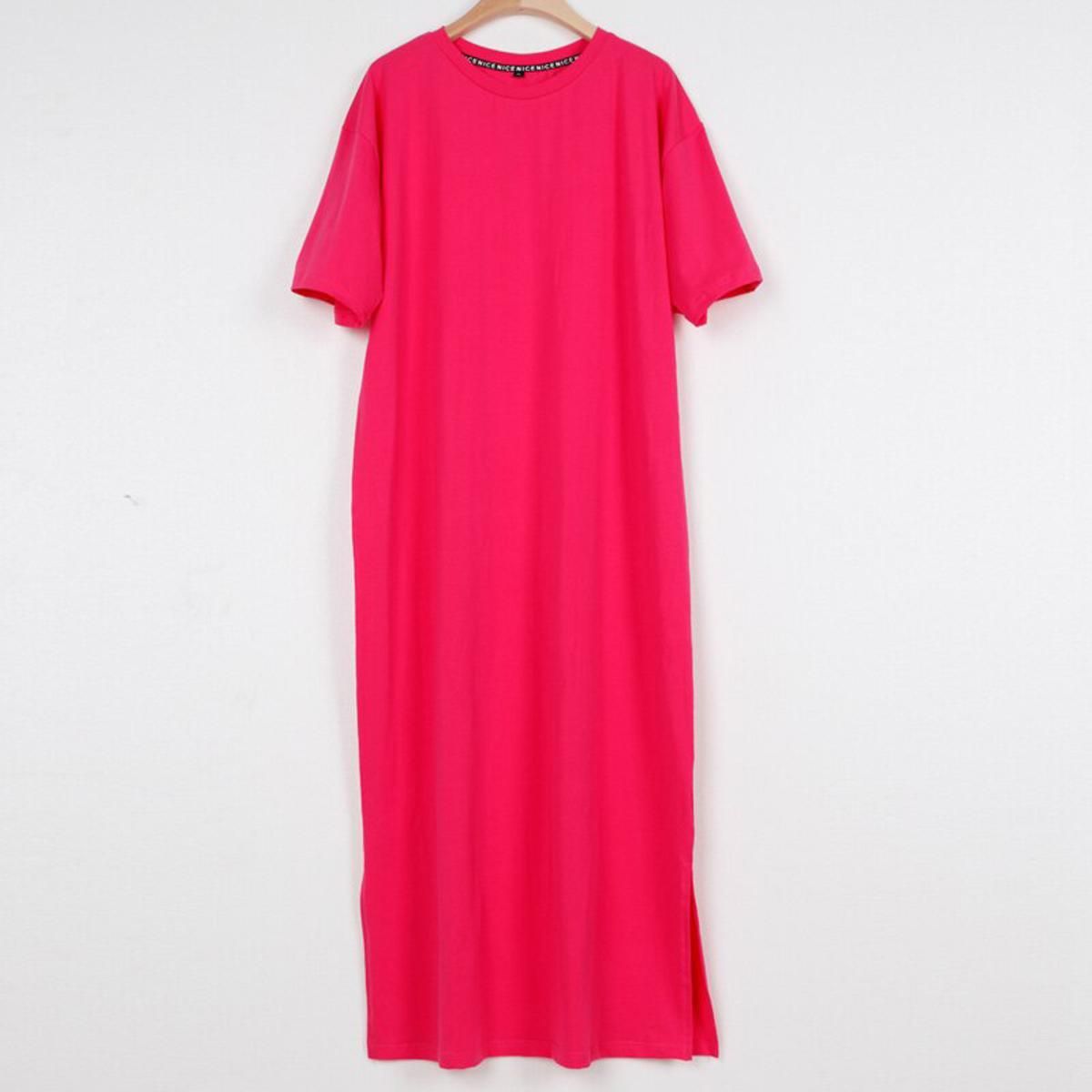 Oversized Long Summer Plus Size Women Slit Dresses 6xl 7xl 8xl 9xl 10xl Cotton Loose Casual Maxi Harajuku Za Boho Dress Black