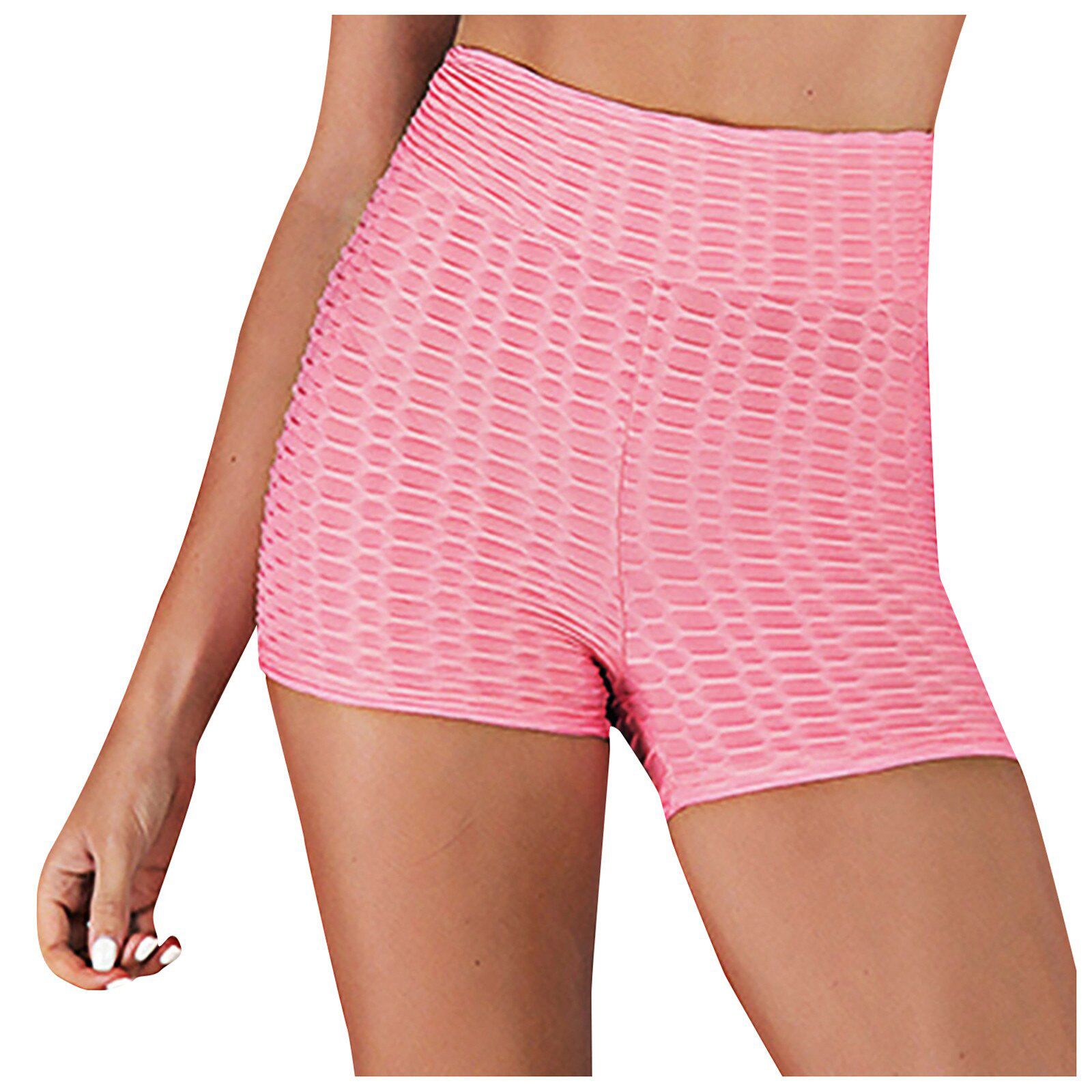 Women Summer Knit Shorts High Waist Hip Tight Leggings Stretch Running Fitness Short Pants Wrinkled se_xy Biker Shorts