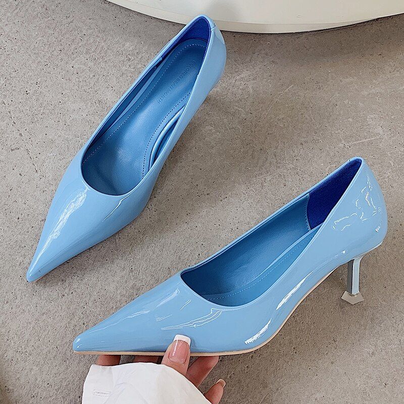 Women 5cm High Heels Pumps ScarpOffice Ladies White Green Black Heels Prom Stiletto Dress Party Shoes