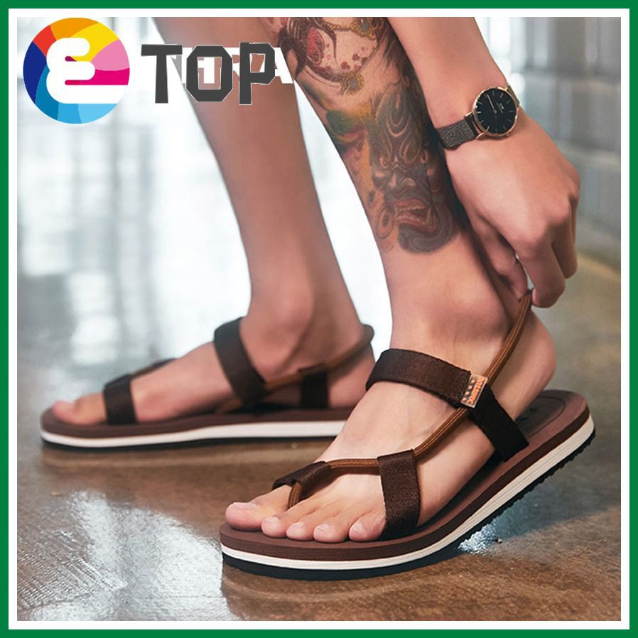 Uni Sandals Men Shoes Korean Fashion Couple Sandals Size 36-44 Non Slip Gladiator Casual Beach Shoes Rubber Flat Sandals