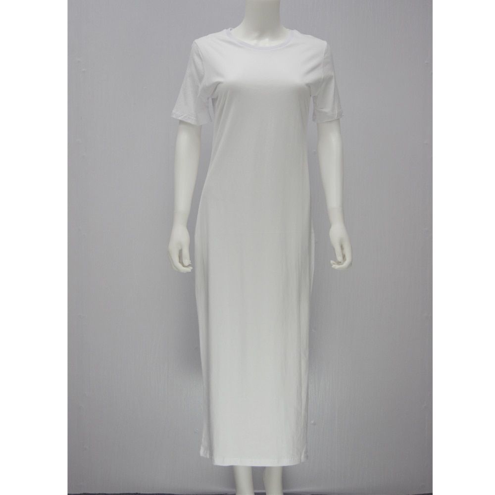 Maxi T Shirt Dress Women Summer Autumn Sexy Party Bodycon Vintage Casual Slit Knitted Cotton White Black Long Sleeve Dresses