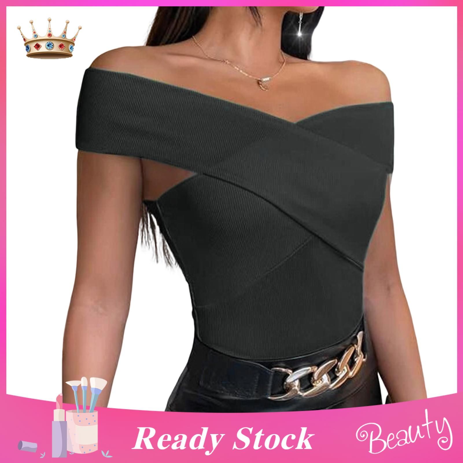 Women Pullover Slim Visual Experience Off Shoulder Women Top