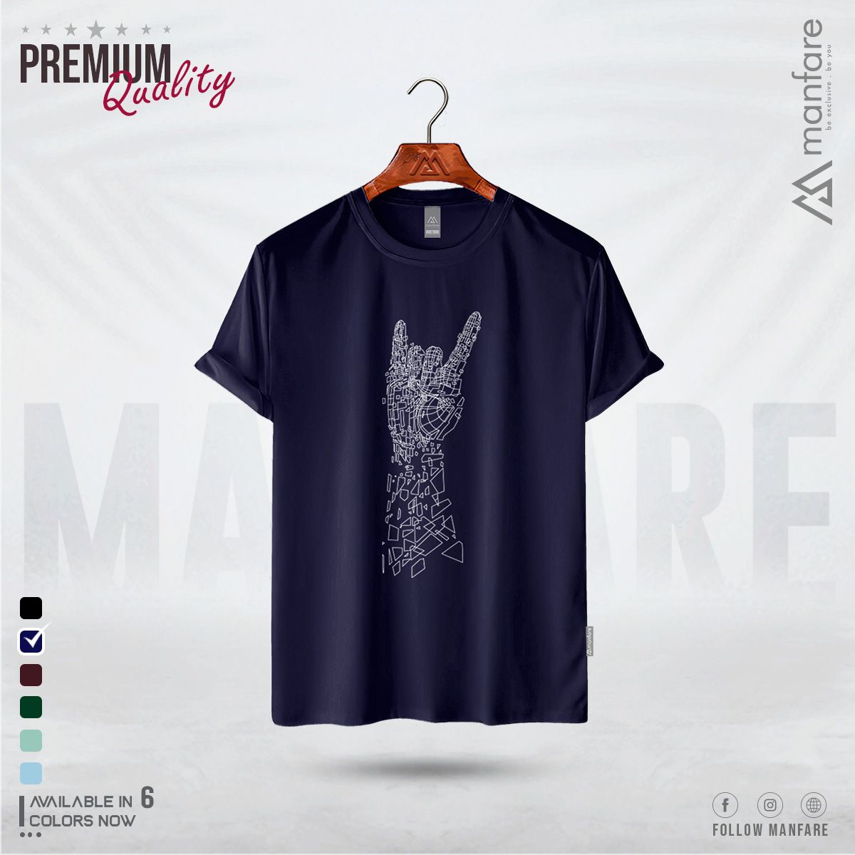 Manfare'S Half Sleeve Casual T-Shirt For Men