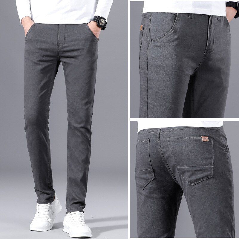 Men's Trousers Spring Autumn Casual Pants Sports Slimming Straight Tube Small Leg Trousers 28-38 Men Pants