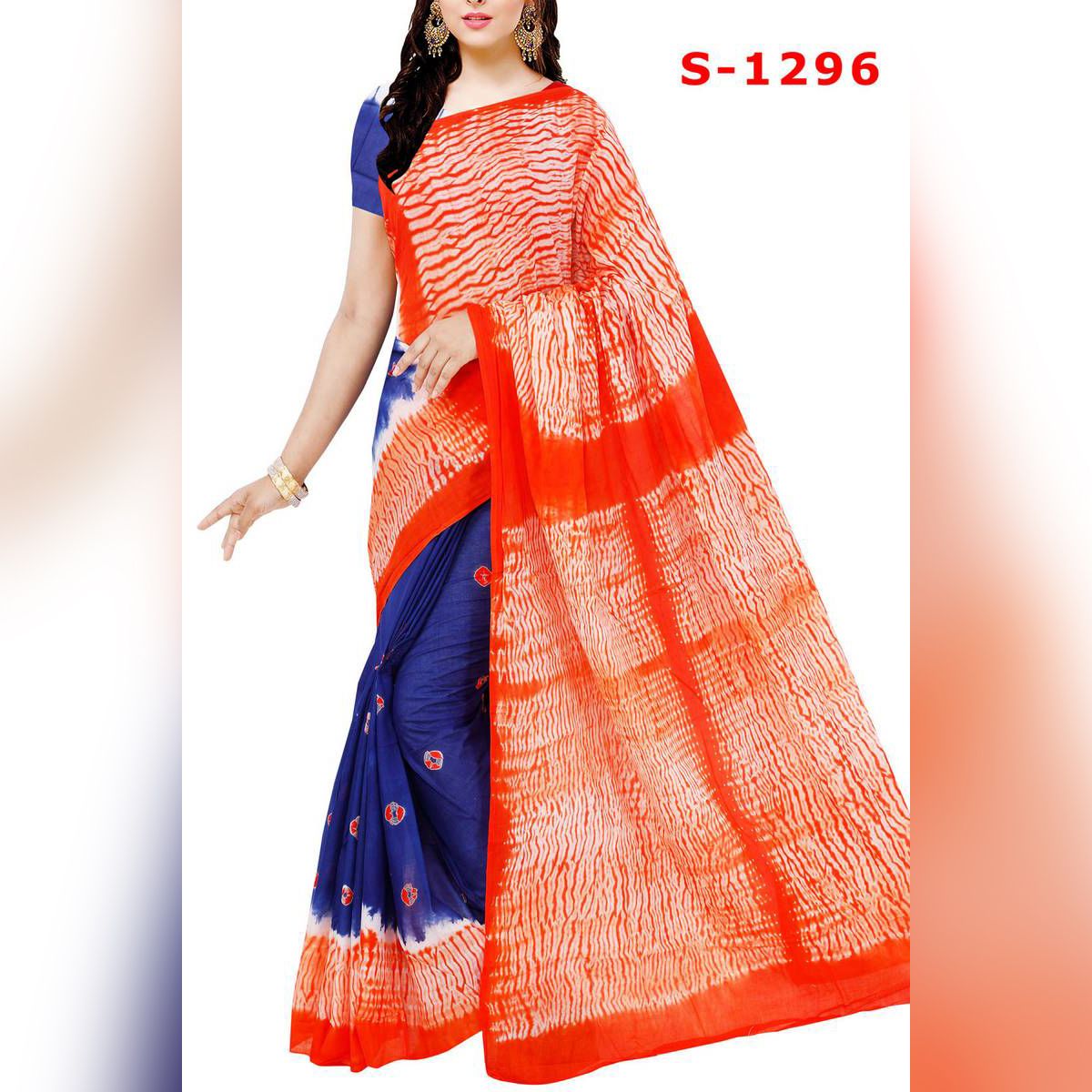 Cotton Batik sharee for Women with Blouse Piece