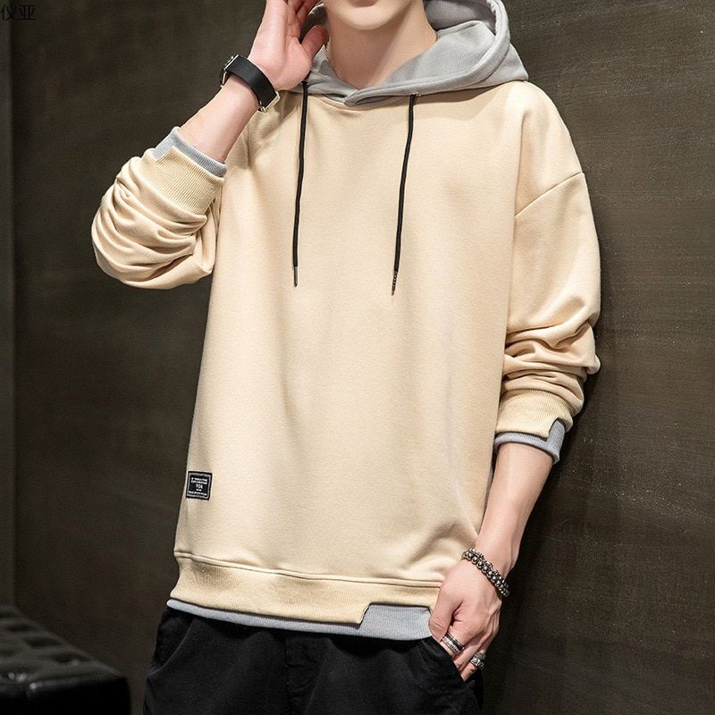 Men Hoodies Casual Harajuku Hoodie Solid Color Men Fashion Clothing Tops Pullover Hoodie Men Spring and Autumn Sweatshirt