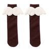 Kids Girls Candy Color Wing Elastic Knee High Socks Cotton Stockings Leg Warmers