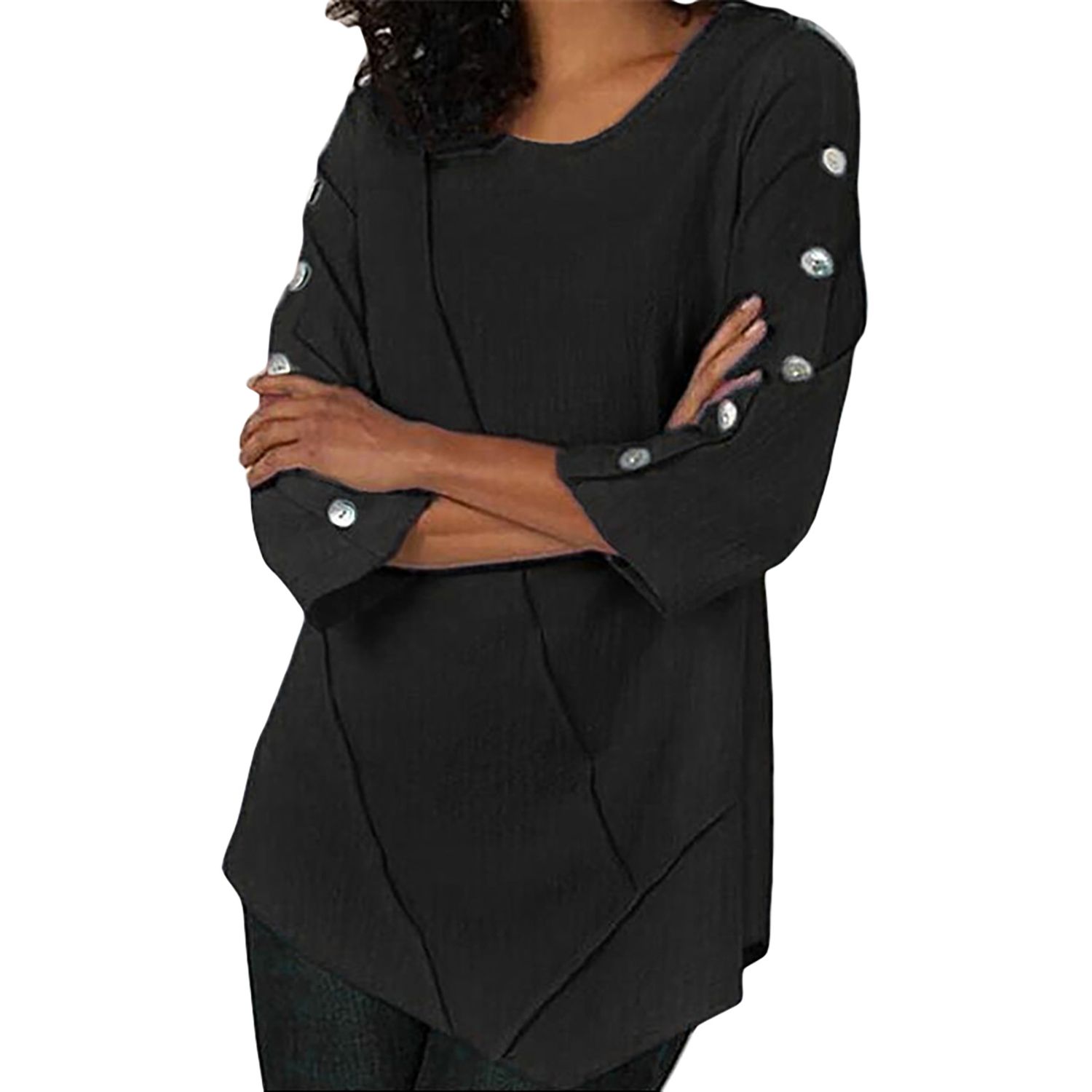 Pullover Blouse Anti-deform O-neck Long Sleeve Women T-Shirt