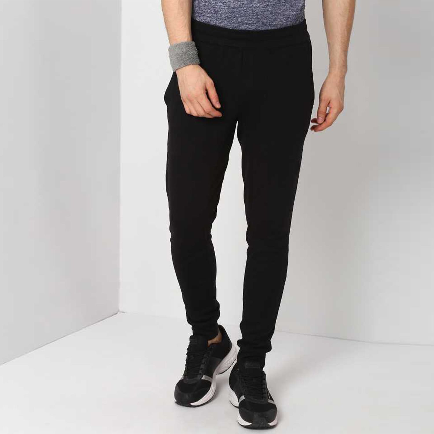 Slim-Fit Sweatpants / Joggers for Man - Deep Black - BW-5047