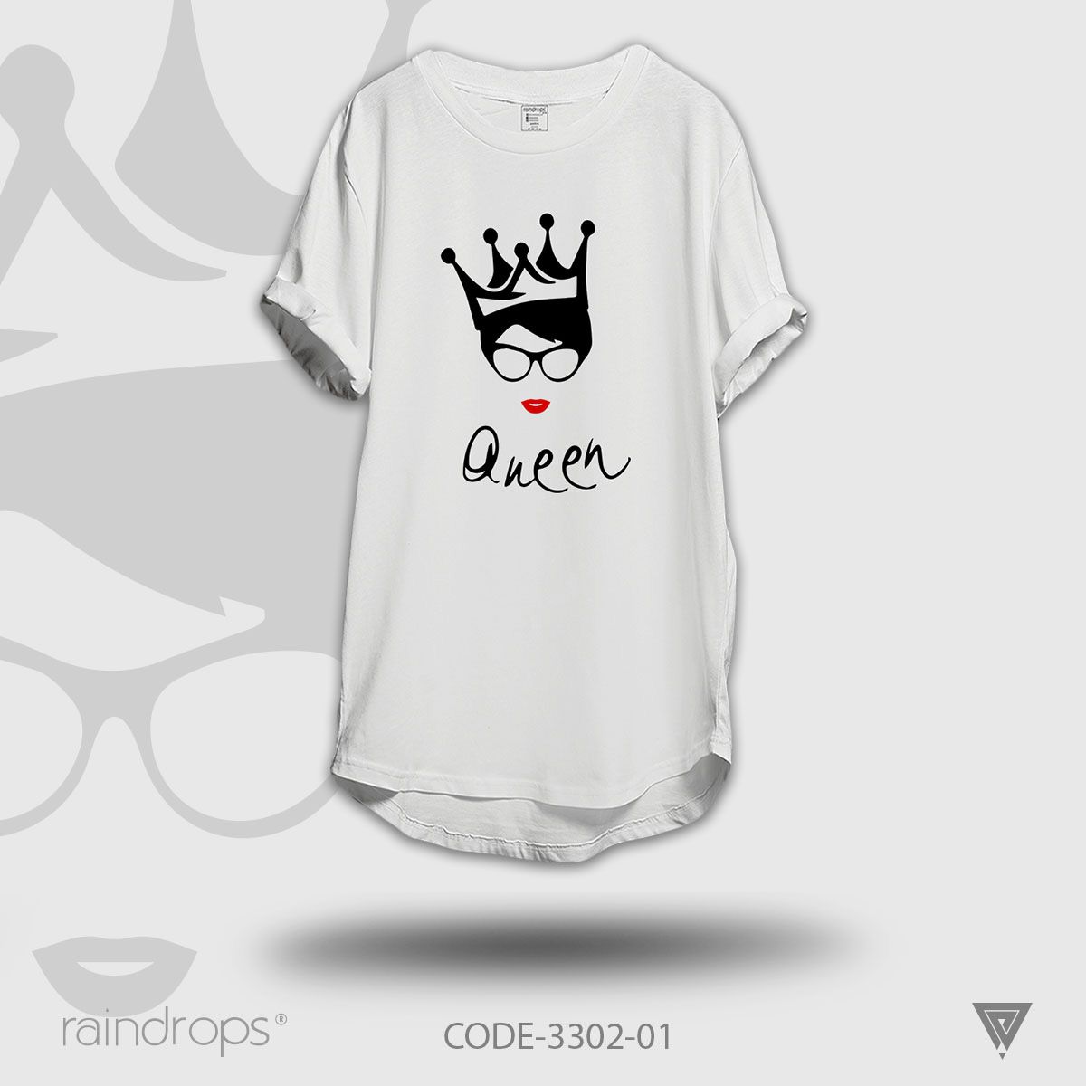 Raindrops Premium T-shirt Beautiful Queen Designed Half Sleeve Milky White T-shirt For Women