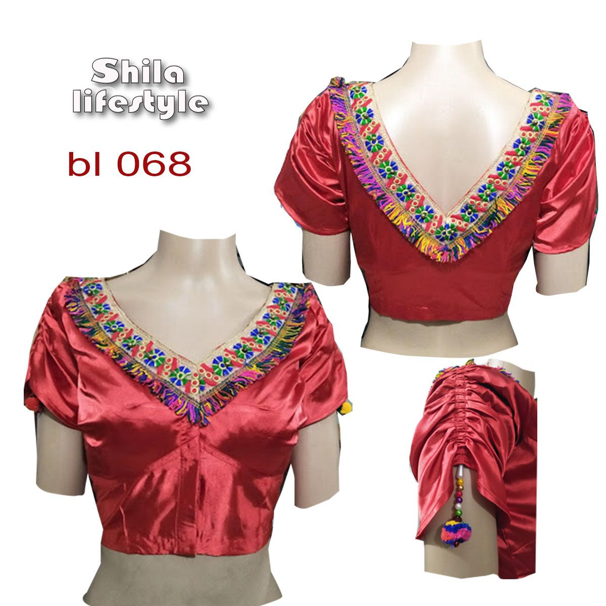 Satin and Katan Silk party Blouse For Women