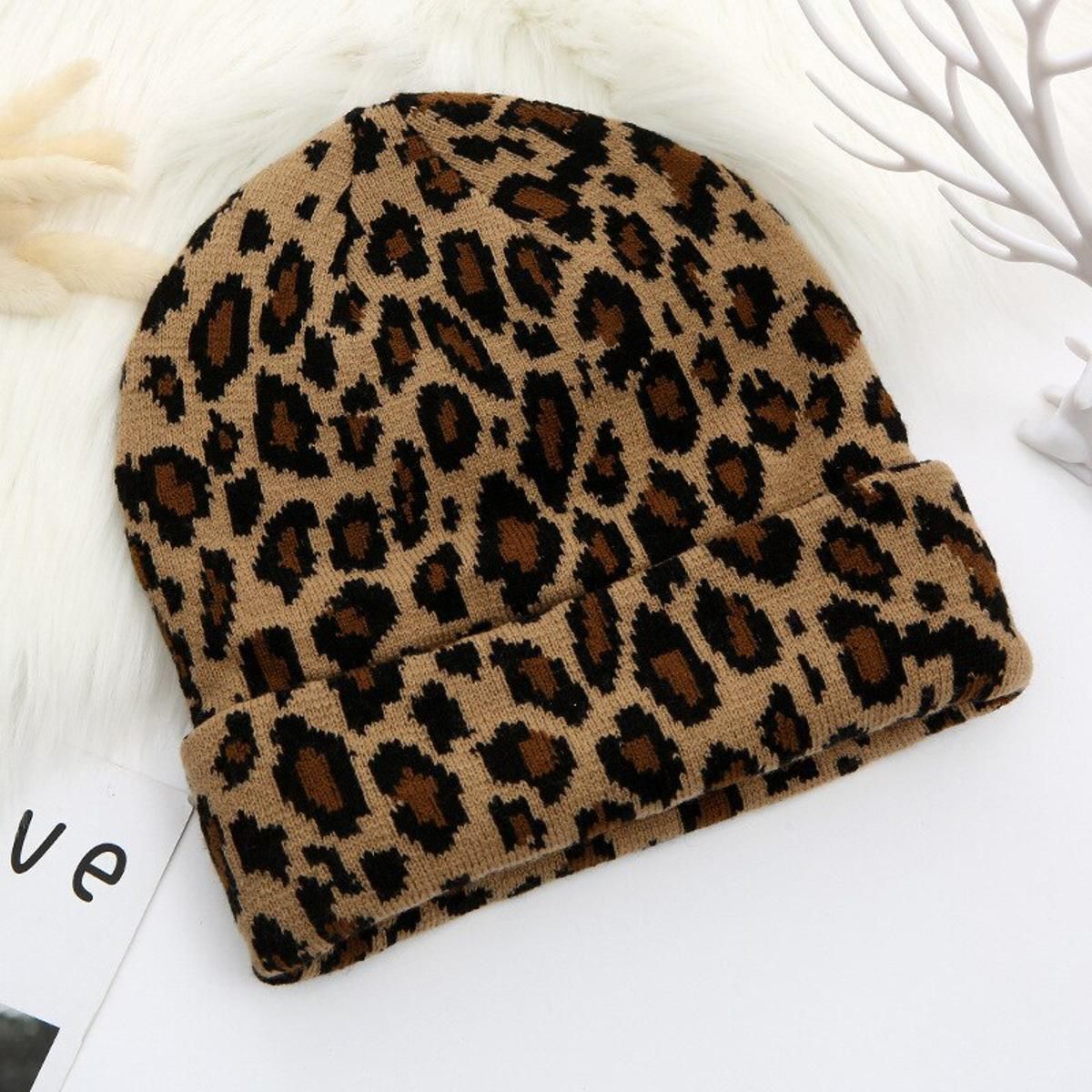Winter Hats for Women Men Caps Knitted Hat with Earflaps Luxury Leopard Fashion Warm Beanies Bonnets Hop gorros