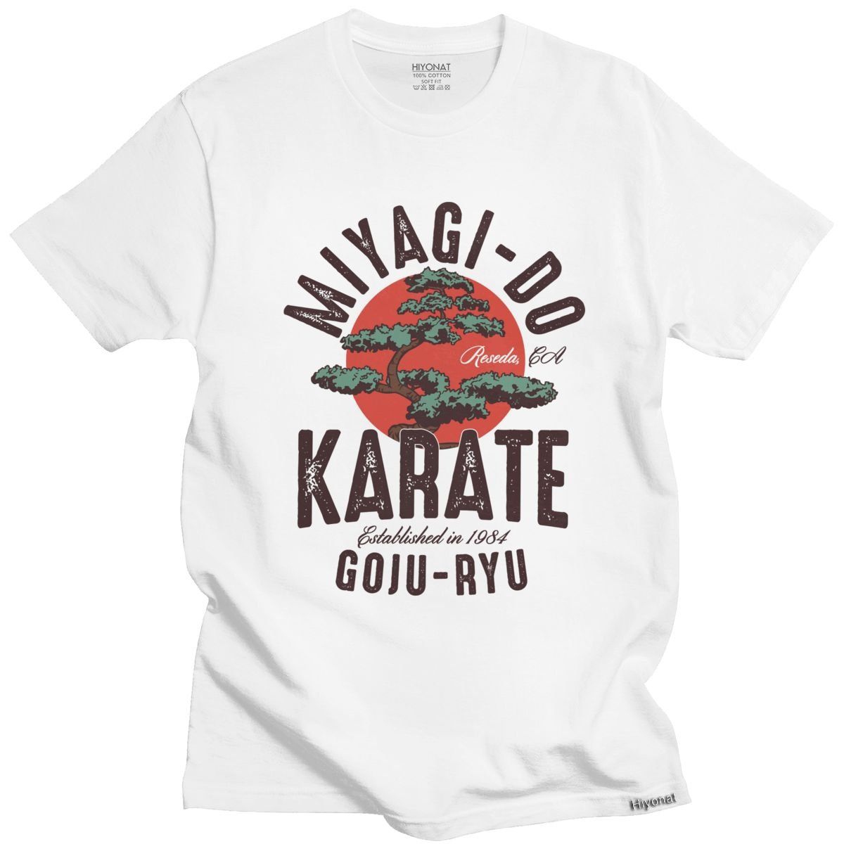 Vintage Miyagi Do Inspired Karate Kid T Shirt Men Cotton Cobra Kai Tshirt Japanese Kung Fu Tee Tops Short Sleeve Fashion T-shirt