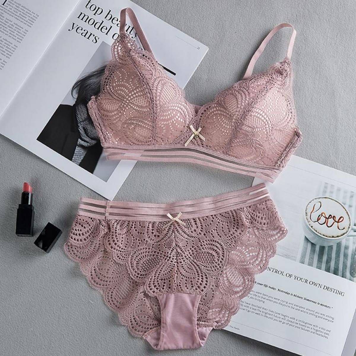 Lady Sexy Underwire Bra Set Lace Underwear Brassiere Lingerie Women New Fashion Drop Shipping Good Quality - Bra
