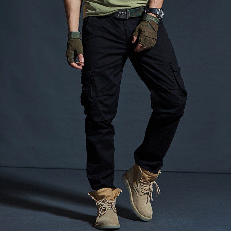 Pants Men Casual  Tactical Cargo Pants Multi-Pocket Fashions Joggers Black  Trousers High Quality