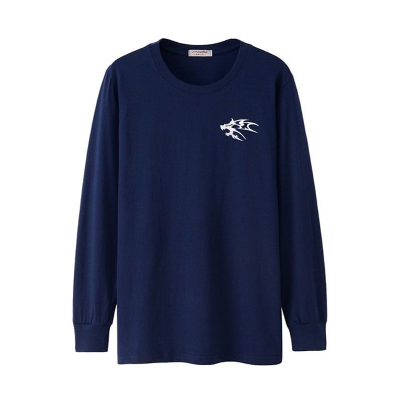 spring autumn Size 8XL 135kg Cheap  Men T-Shirt Wolf  Long Sleeve Plus Large Size Big Tshirts Home navy blue Tees