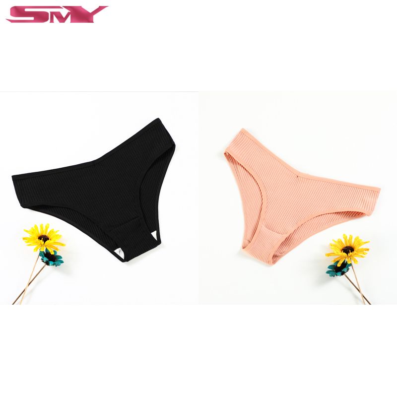 Pack of 2 - Thread Cotton Women Panties Breathable And Stretchable Ladies Underwear Seamless Girls Brief