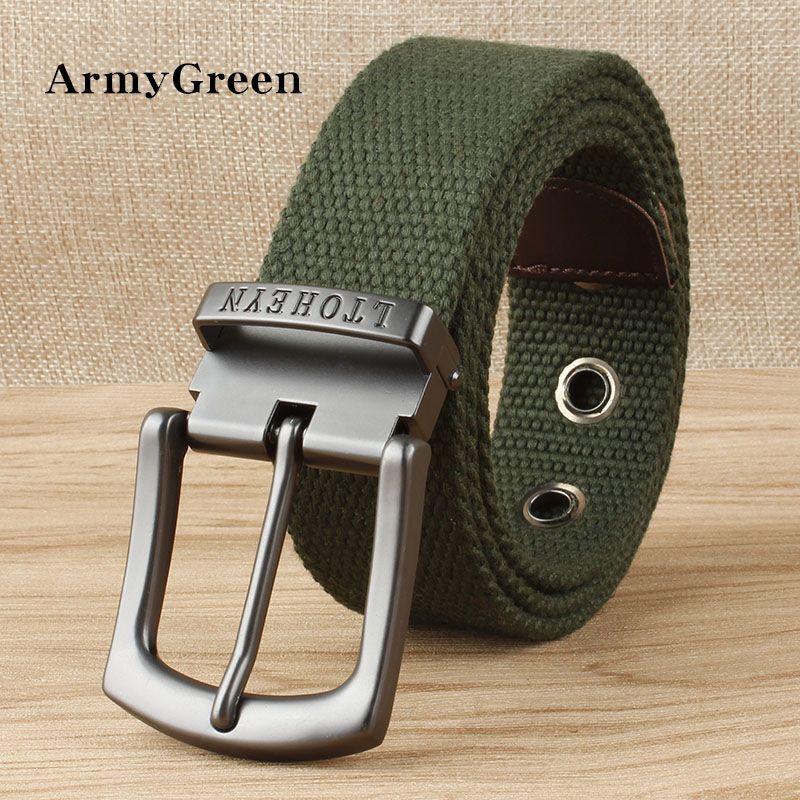 LTOHEYN 3.8cm Unisex Casual Canvas Belt Outdoor Alloy Automatic Buckle Men Belt Breathable Adjustable Canvas Belt Lengthen 160cm