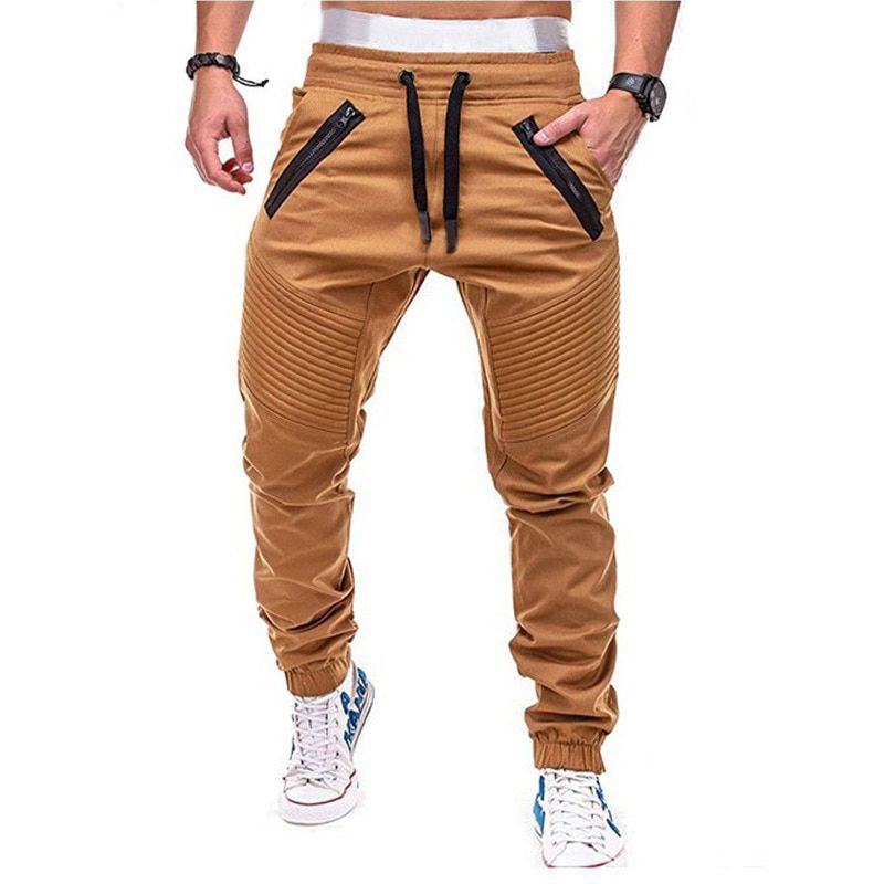 Men Casual Joggers Pants Solid Thin Cargo Sweatpants Male Multi-pocket Trousers New Mens Sportswear  Hop Harem Pencil Pants