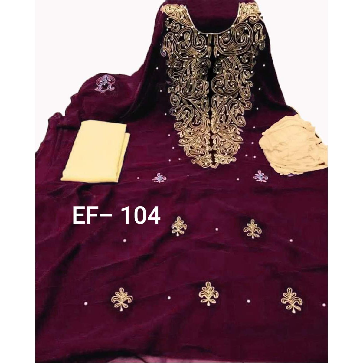 Weightless Georgette Embroidery Unstitched Salwar  kameez for Women (Three Piece)