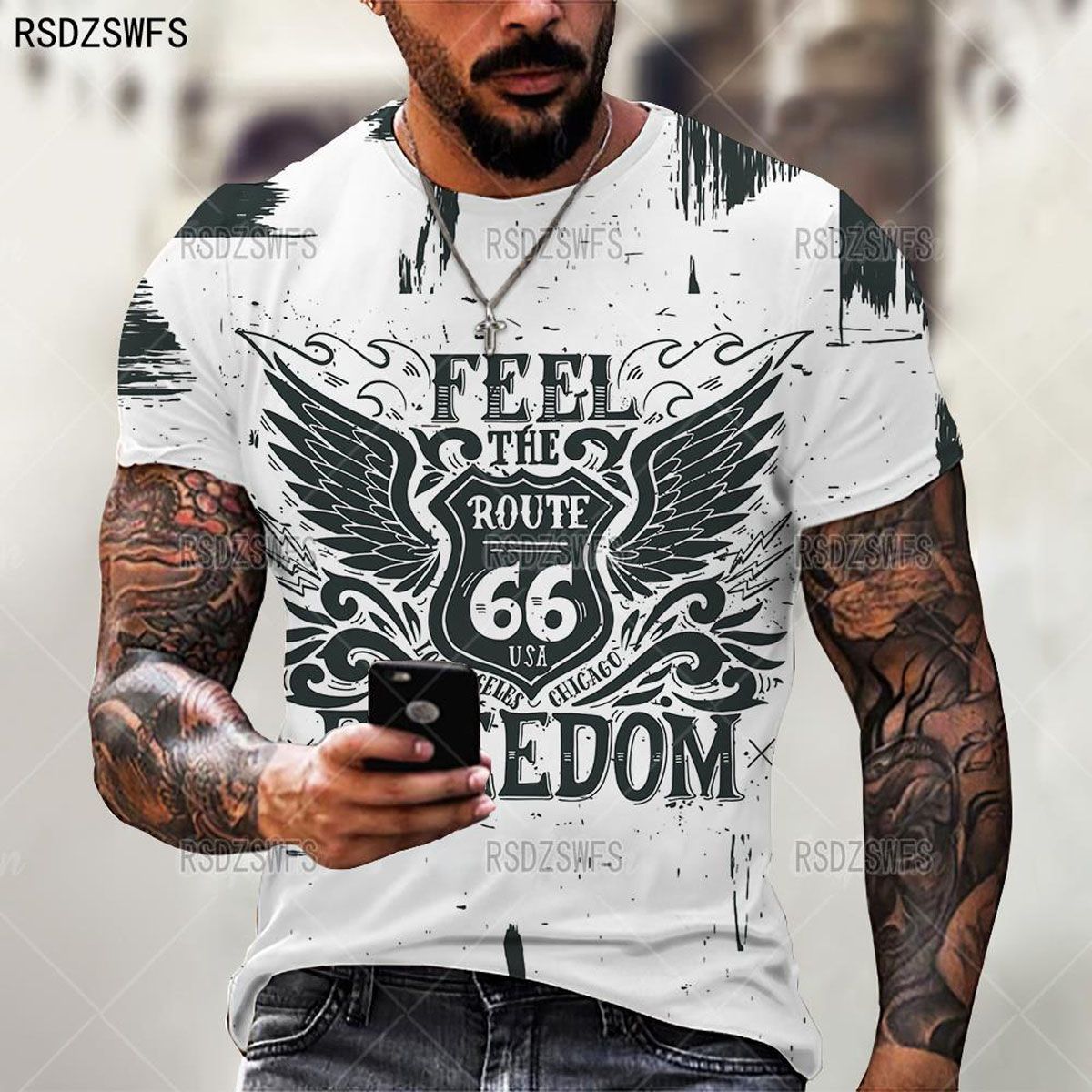Summer Men's T Shirts Oversized Loose Clothes Vintage Short Sleeve Fashion 66 Letters Printed O Collared Tshirts For Men