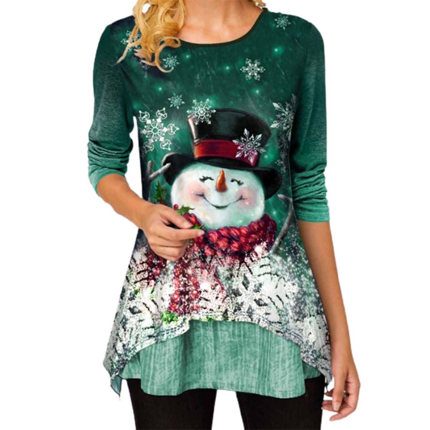 Christmas T-Shirts No Shrinkage Women's Merry Christmas Shirt Tops