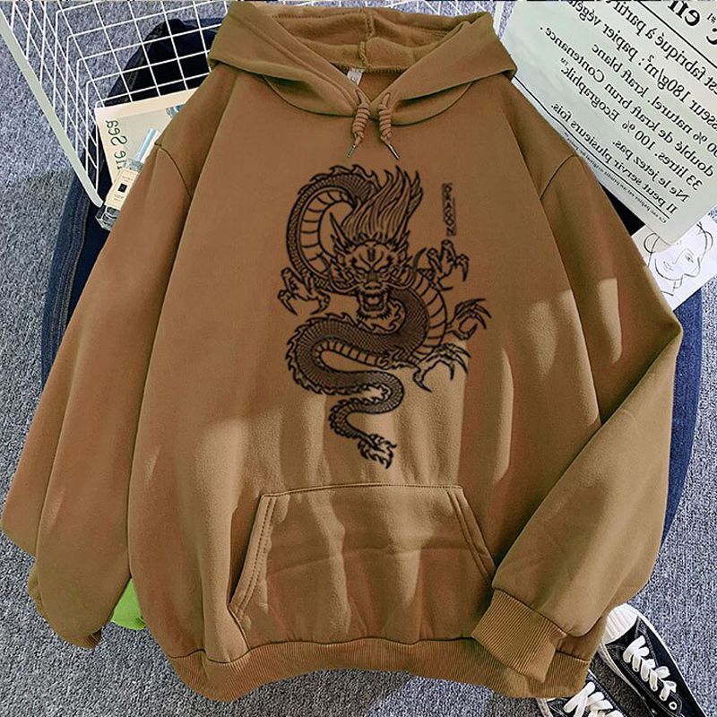 Dragon Hoodies Men Chinese Dragon Print Hoodie Street Casual  Hop Sweatshirts Men Streetwear Hoody Oversized Hoodies