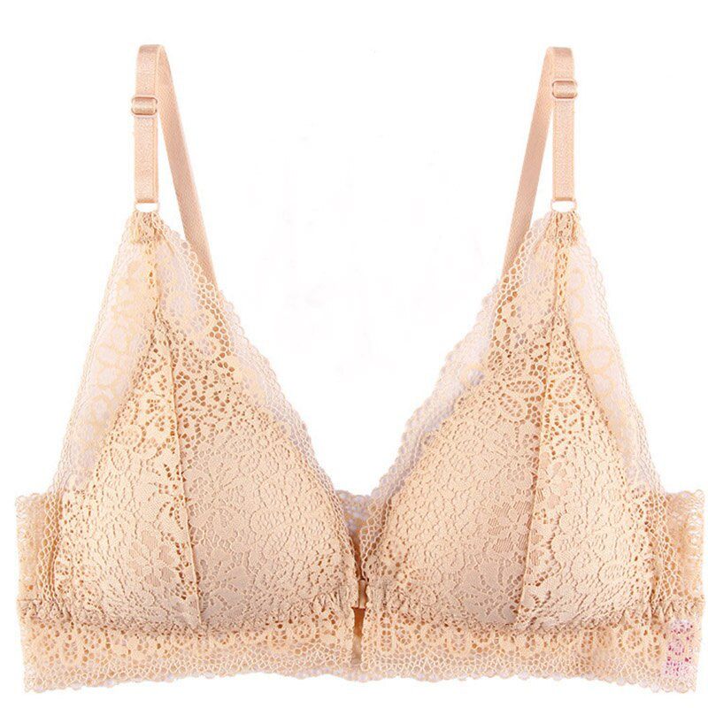 Women  Bra Underwear Push Up Front Closure Bra Lace Women Push Up Bralette Thin Bras