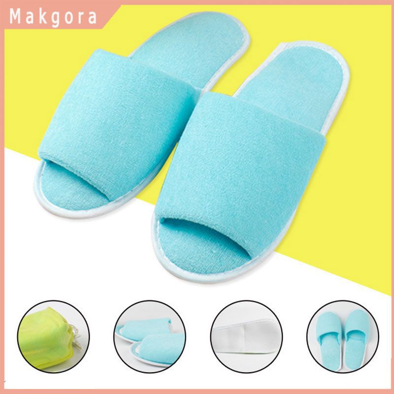 [ Clothes Holder ] Home Folding Cloth Slippers With Storage Bag For Travel Hotel Club House Guest Solid Man Women Foldable Slippers