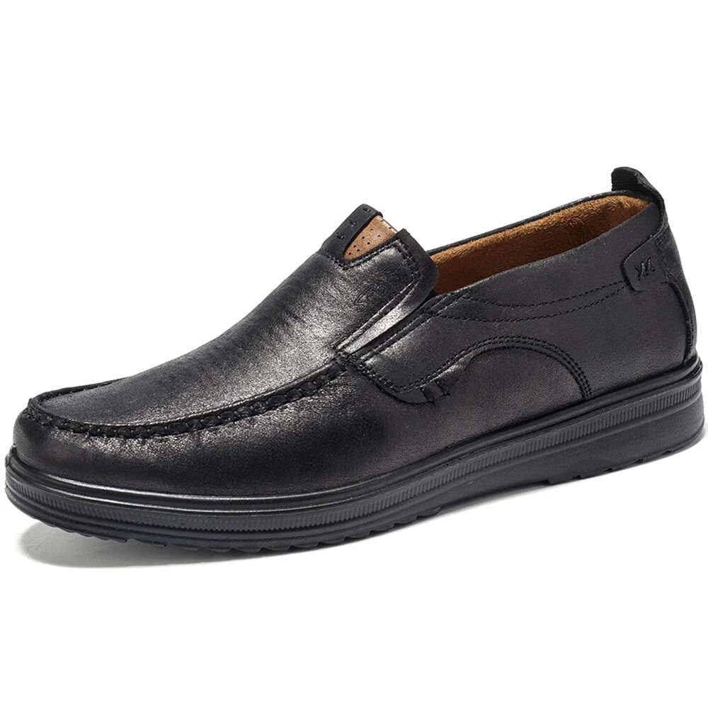 Large Size Comfy Leather Men Shoes Slip On Loafers Casual Leather Shoes Comfortable Khaki Flats Men Shoes Moccasins