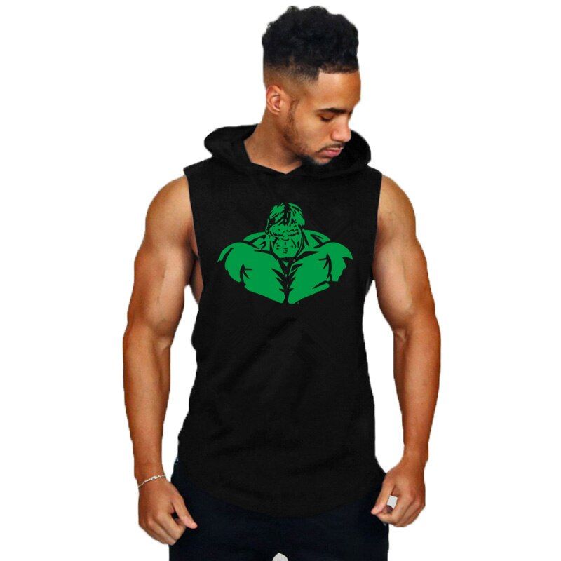 Men TaTop Men Stringer Tanktop Fitness Gorilla wear Singlet Sleeveless Hooded Shirt Workout Man Undershirt Clothing New