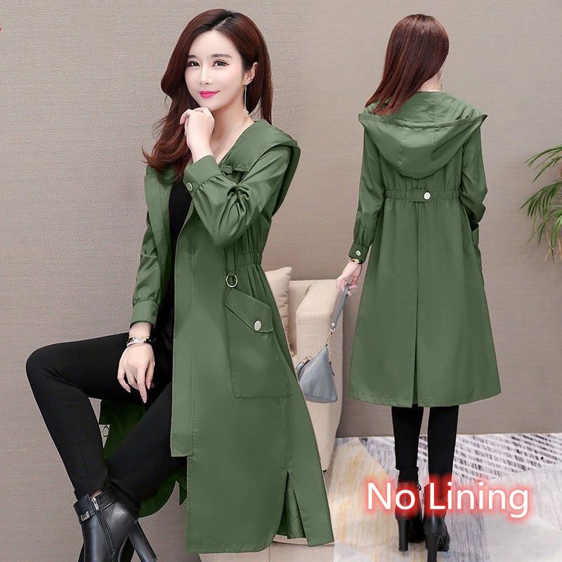 Spring Autumn Classic Long Trench Coat Women Casual Thin Windbreaker Female Overcoat Long Coat Female Slim Outwear Coats 09