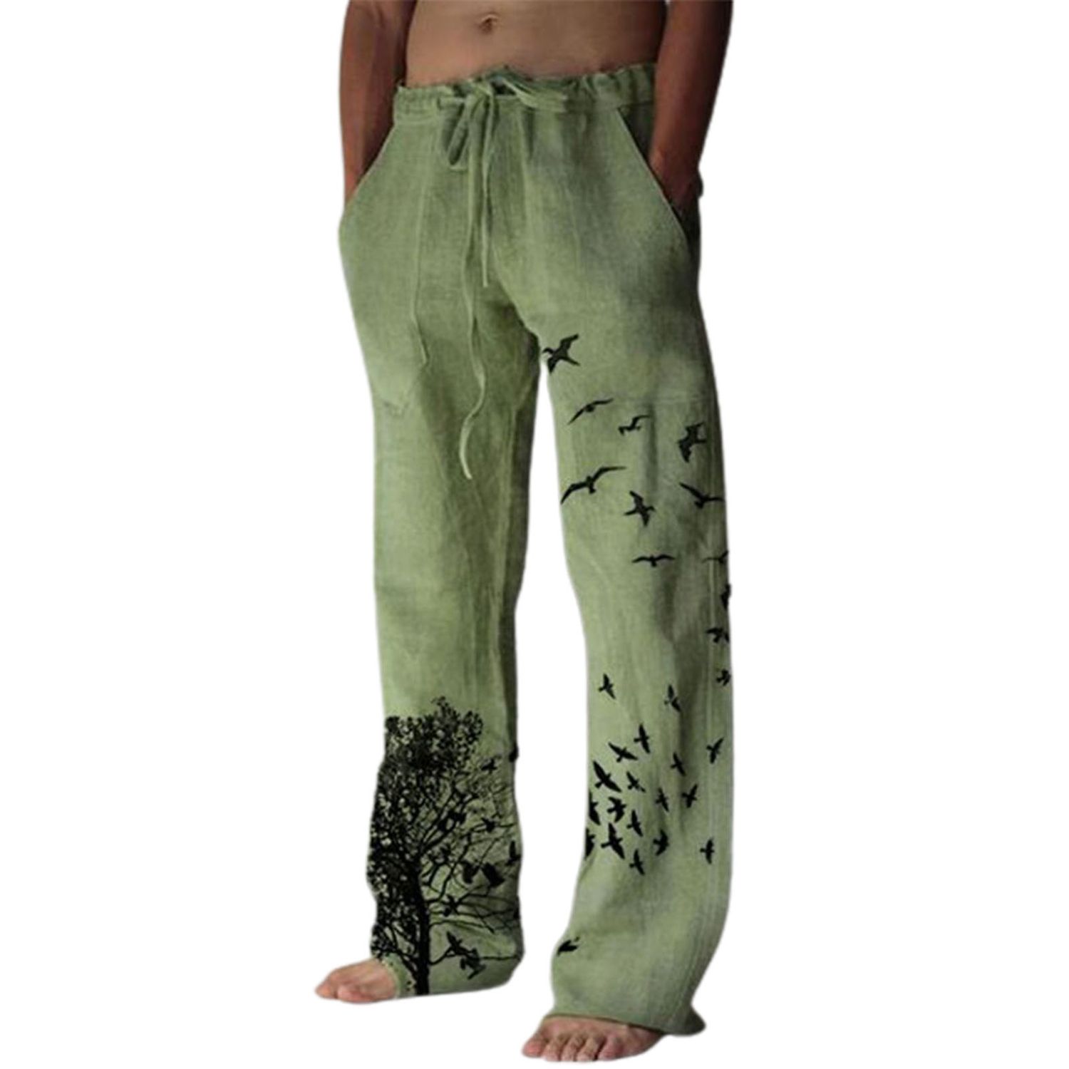 Straight Trousers Animal Printing Printed Mid Waist Pants
