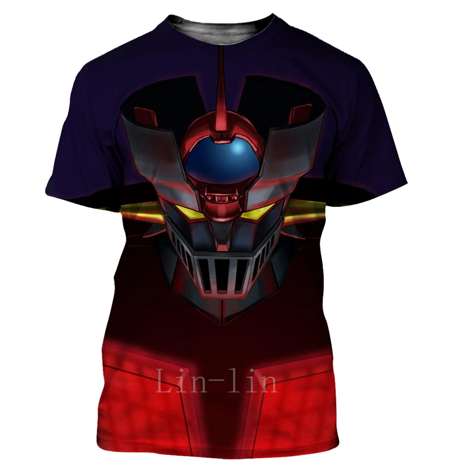 2021 3d cartoon shirts, men's mechanical brothers and Harajuku shirts, anime mazinger z robot fighting shirts, fitness tops