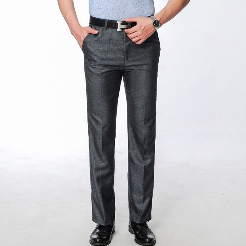 Men suit pants summer casual business men trousers straight middle-aged plus size comfortable father summer trousers men clothes