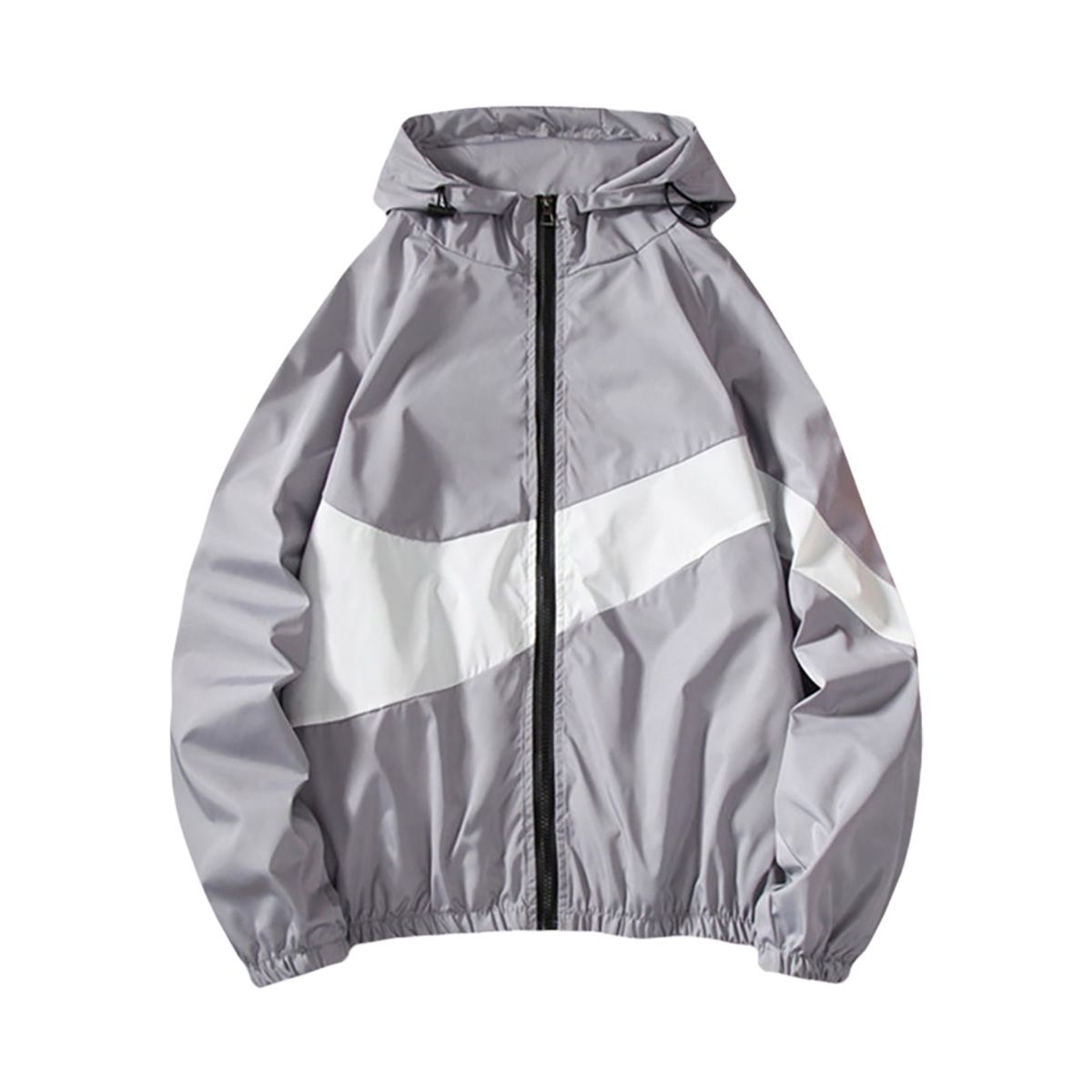 2021 Men’s Winter Fall Thin Hoodies Outfits, Long Sleeve Color Block Zipper Hooded Sweatshirts