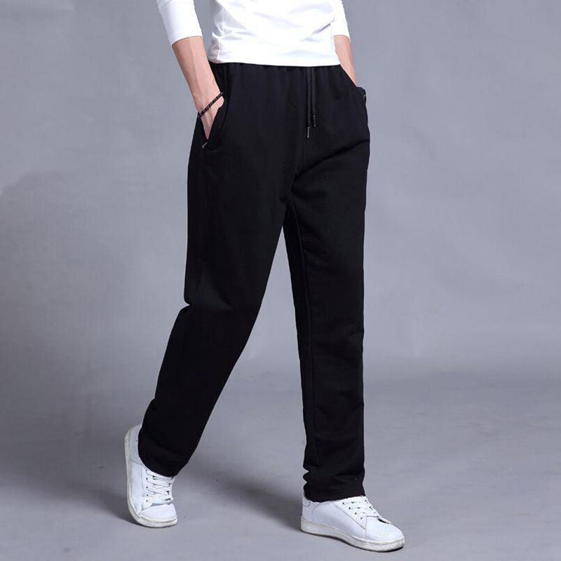 Cotton Joggers Men Jogging Sweatpants Sportswear Knit Tracksuit Sports Pants Trousers Oversize Wide Leg Clothing Summer
