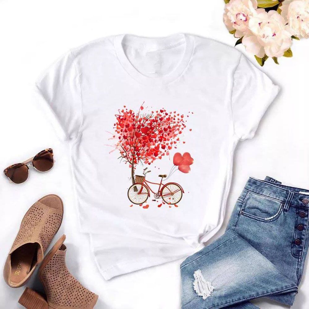 Women Fashion - White And Pink Cotton Full Sleeve T Shirt For Women