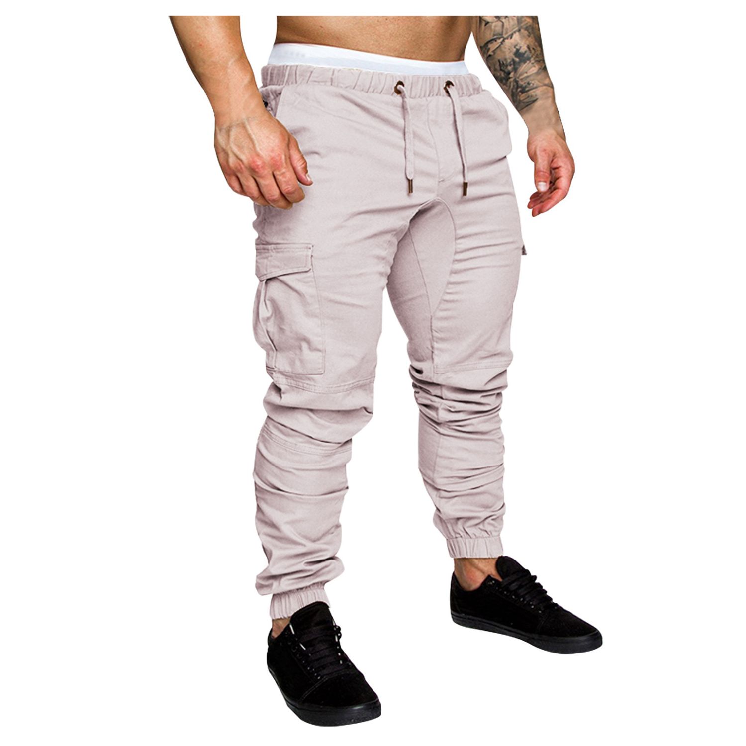 Men's Solid Color Oversize Casual Pants Tooling Multi-pocket Casual Pants Leggings Trousers Fashion Trousers For Men Clothing