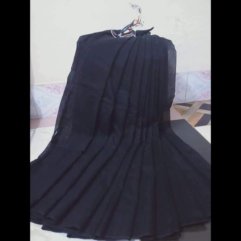 Moslin Than Sarees For Women (কালা রঙের)