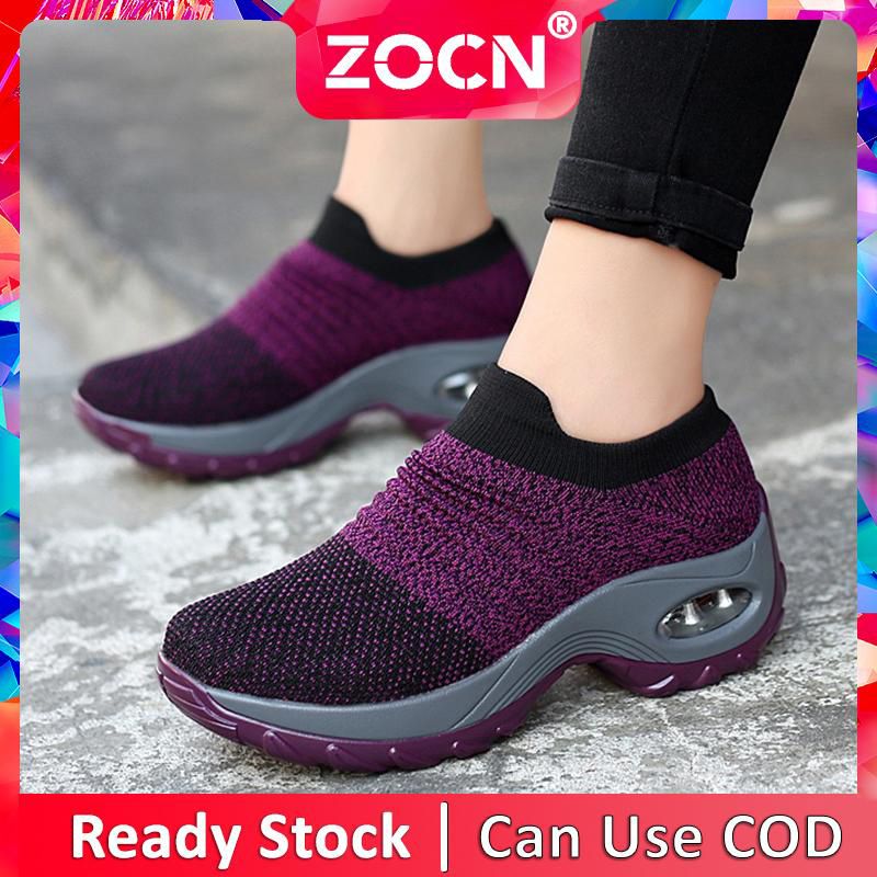 Women Shoes  Sneakers for Women Rubber Sports Shoes Heighten Casual Shoes Knitted Mesh Shoes for Women Korean Dance Shoes Black Running Shoes for Women  Women Plus Size Shoes 35-42