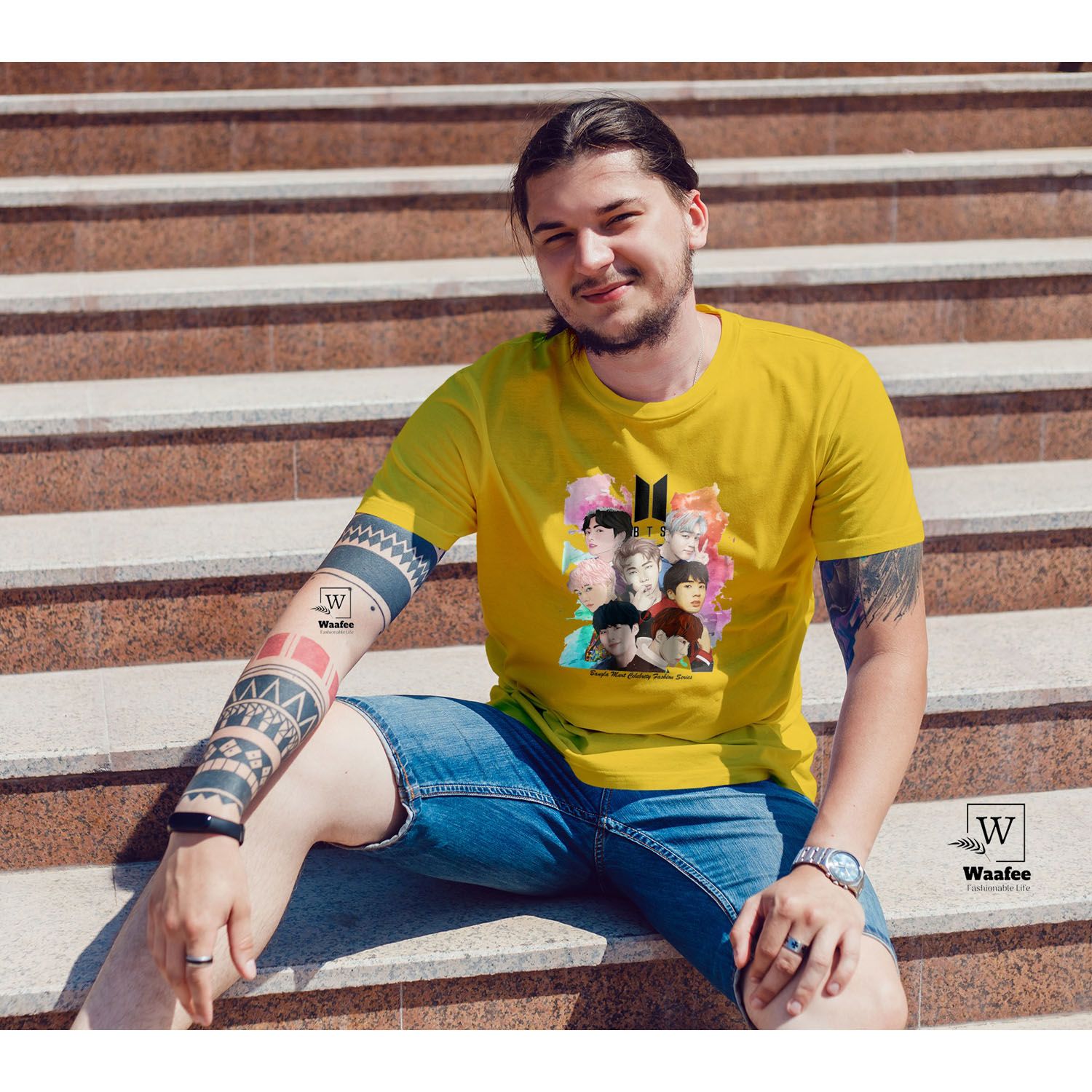 BTS Celebrity Fashion Series Half Sleeve Tshirt