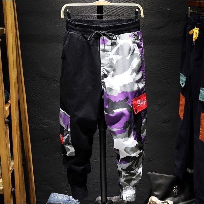 Color CCargo Pant Mens Baggy Cotton Trousers Hop Harem Casualhop High Fashion Street Male Streetwear Jogger