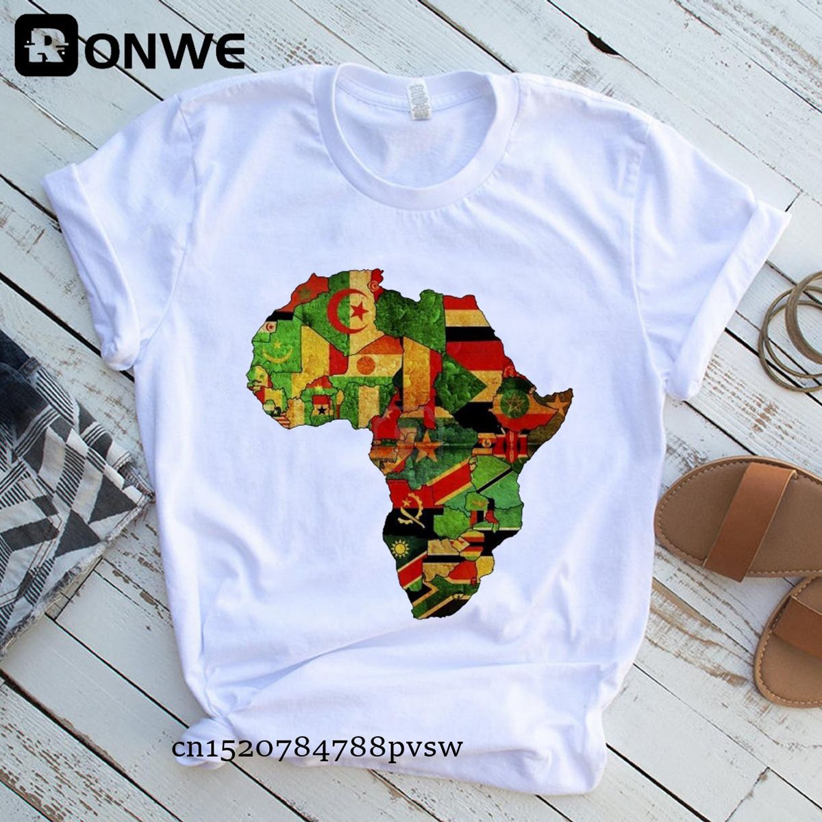 Africa Map Graphic Women T-shirts 2021 Summer Harajuku Female Tops Tee Girl White Printed Clothes Streetwear,Drop Ship