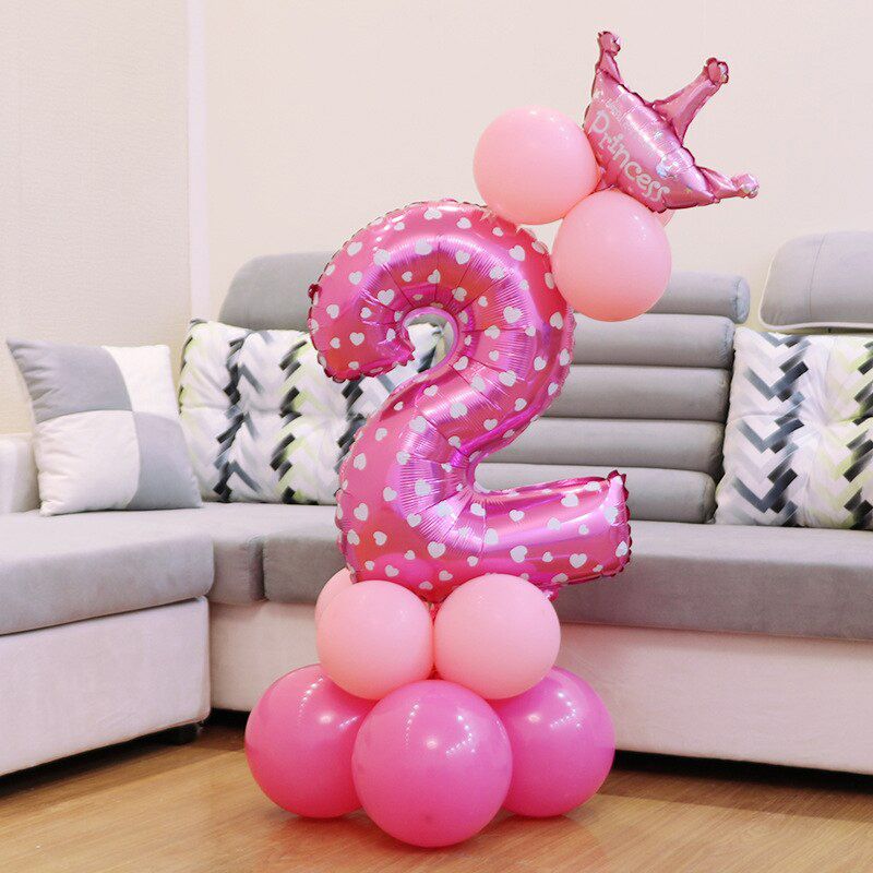 Digital Balloon Number Foil Blue Pink Super big Balloons Boy Girl Birthday Wedding Christmas Festival Ball Party Decoration