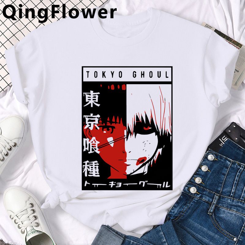Japanese Anime Tokyo Ghoul Graphic T Shirt Men Cool Manga Kaneki Ken T-shirt Summer Casual 90s Tshirt Hop Top Tees Male