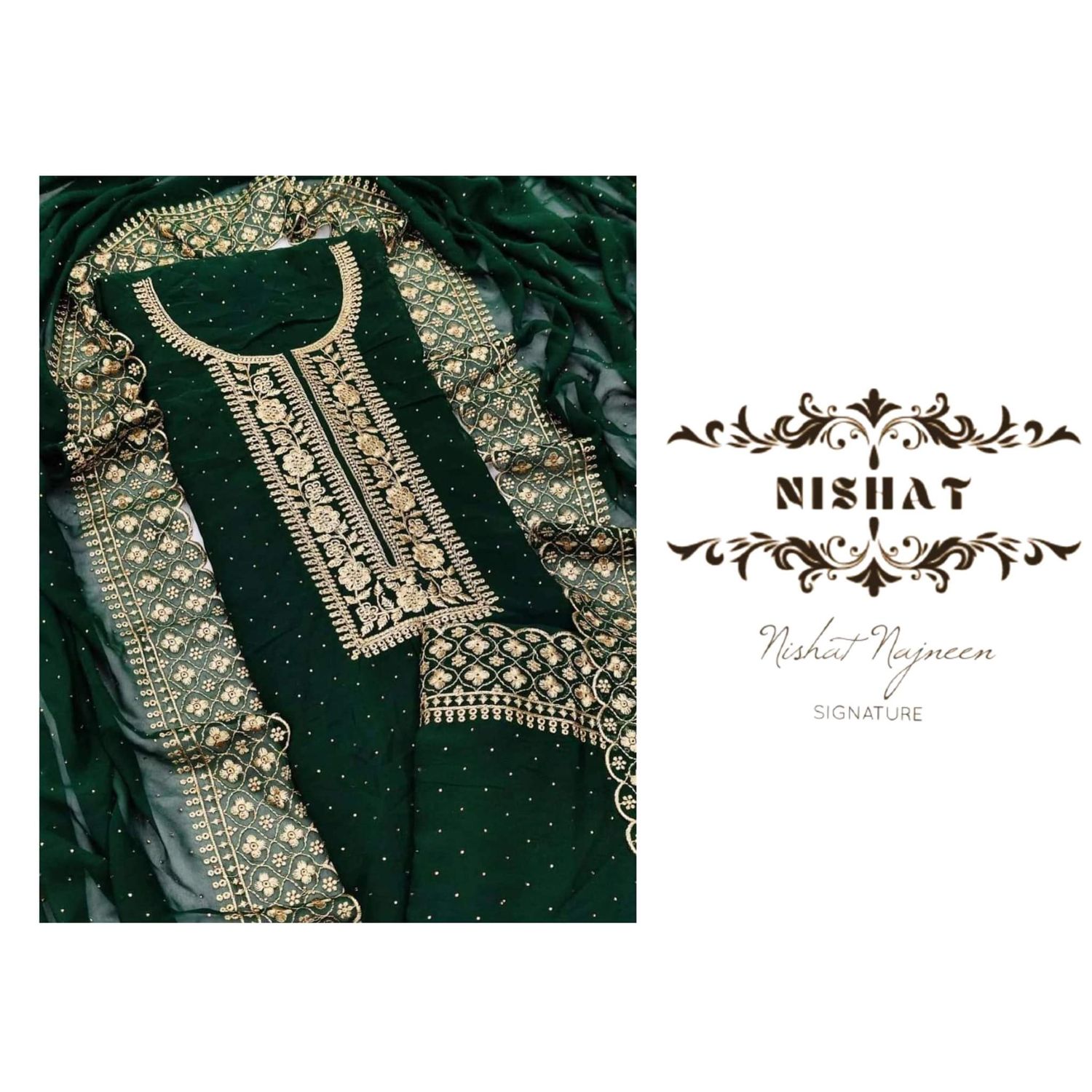Indian Georgette Embroidery Salwar Kameez for Women [4 piece]