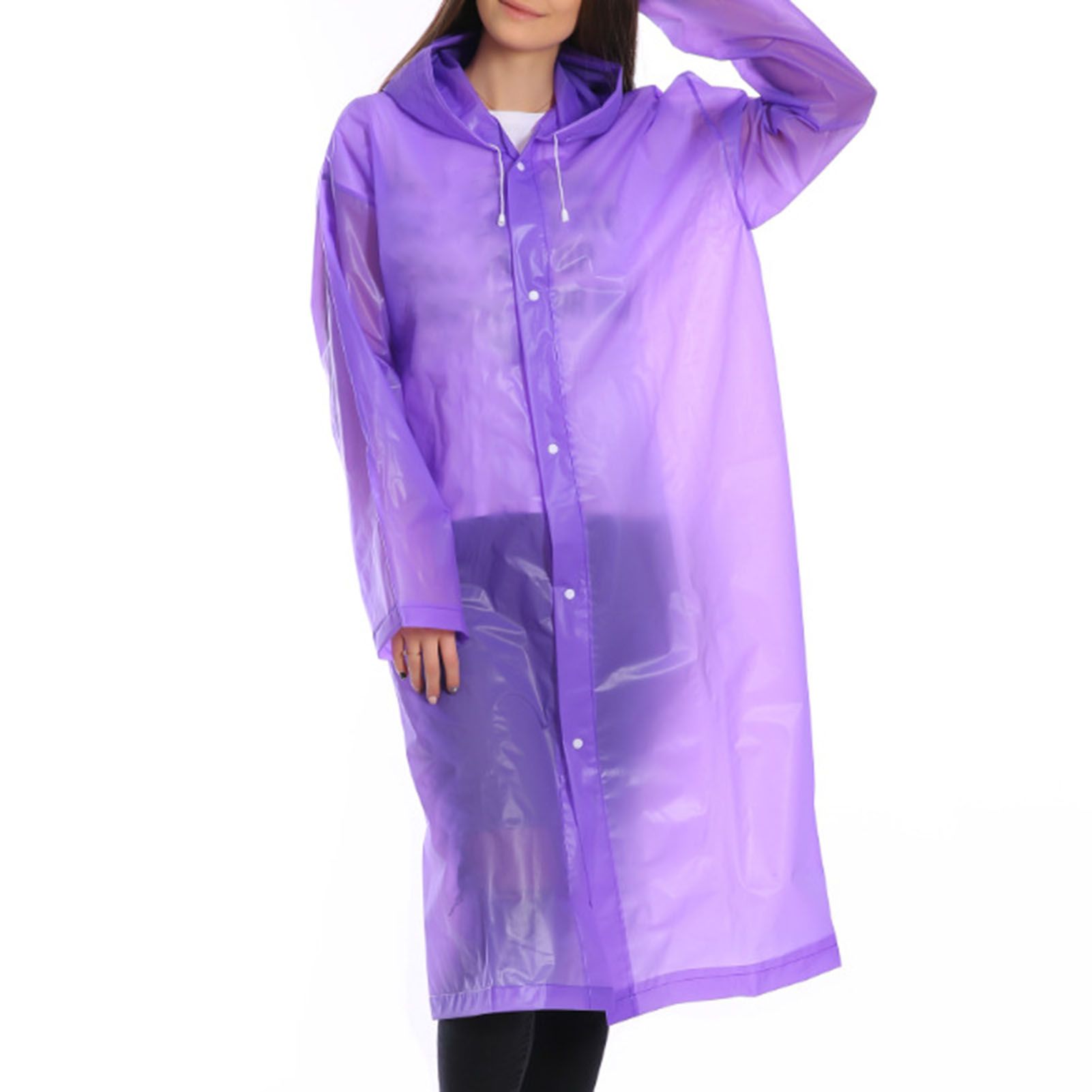 Outdoor Raincoat Elastic Drawstring Design Rain Cape