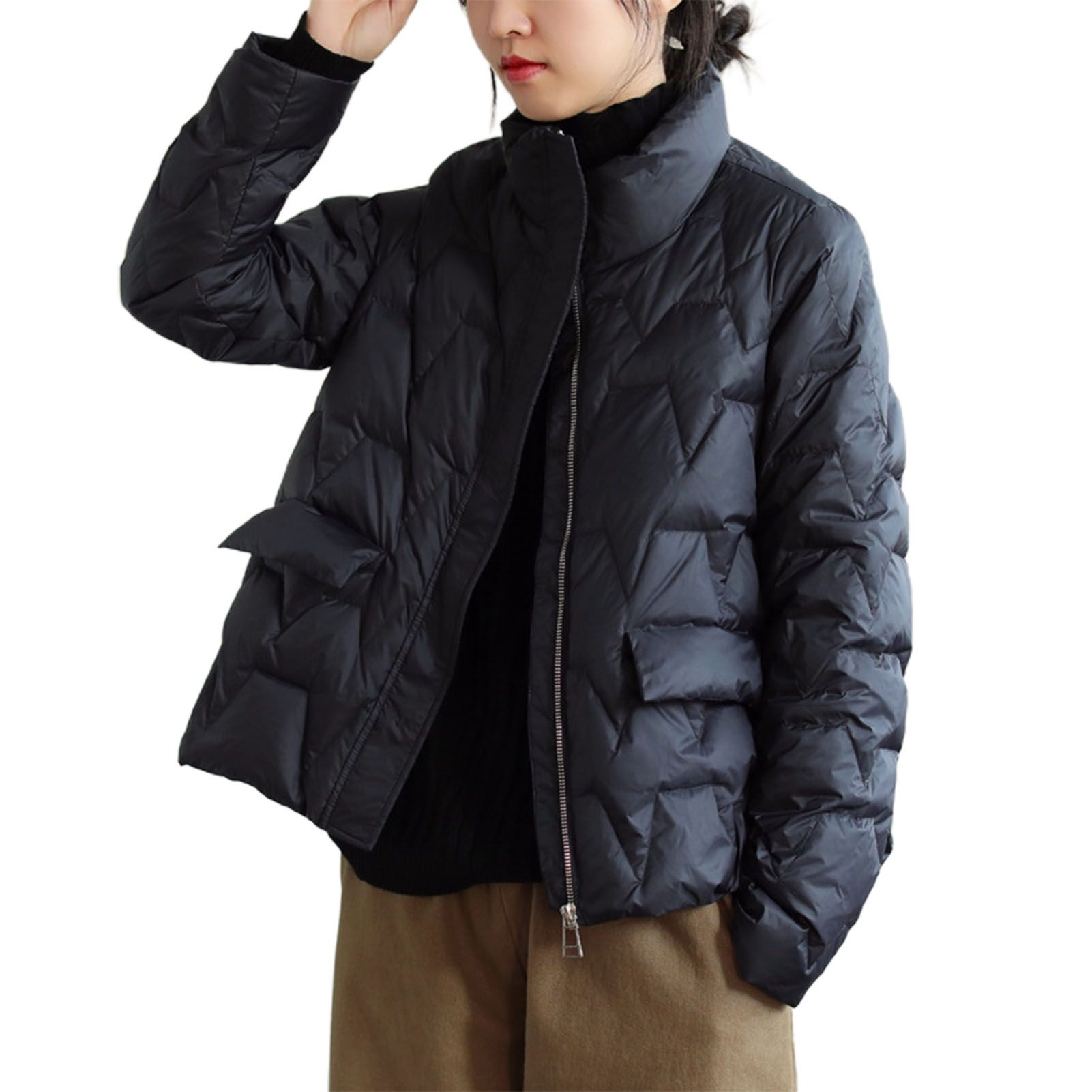 Down Coat Stand Collar Ultra Light Packable Puffer Jacket